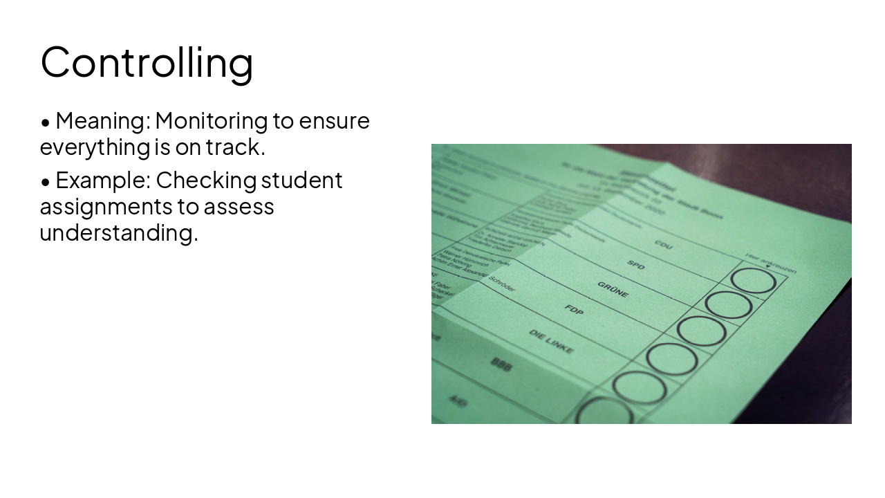 Slide 16 - Controlling