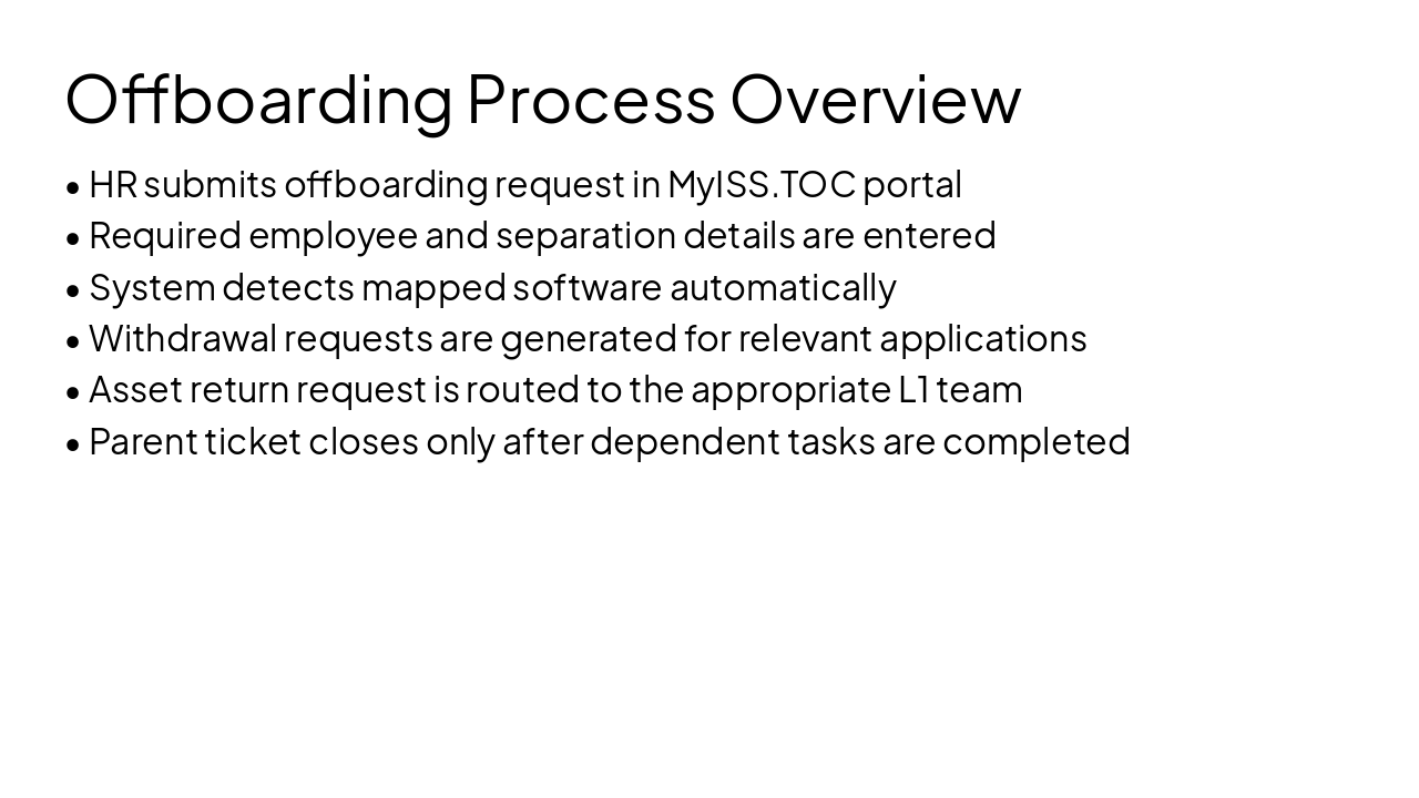 Slide 8 - Offboarding Process Overview
