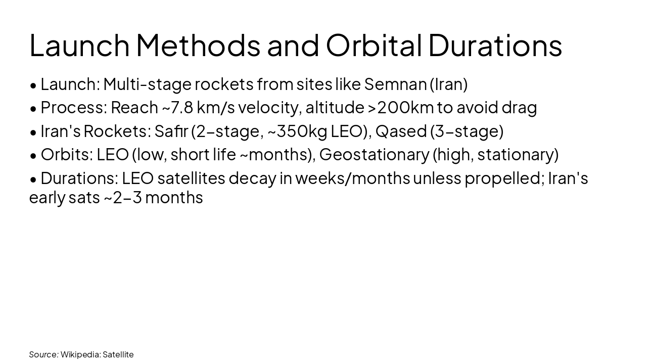 Slide 9 - Launch Methods and Orbital Durations