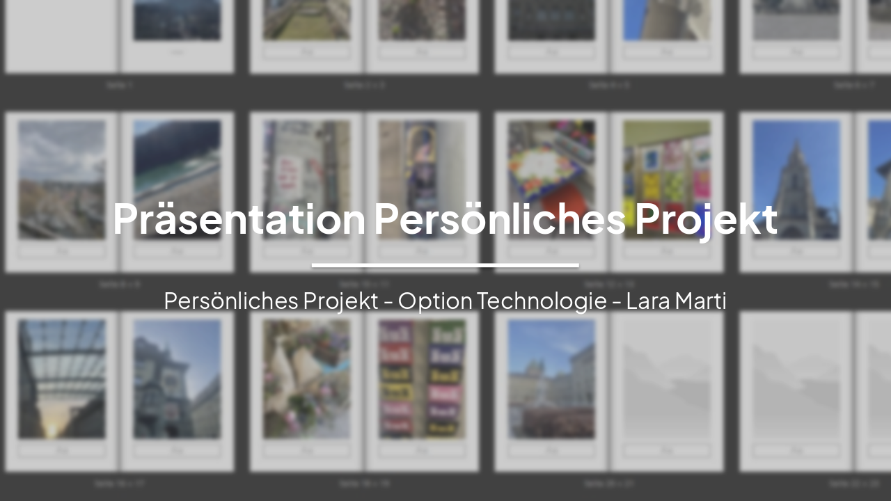 Slide 1 - Präsentation Persönliches Projekt