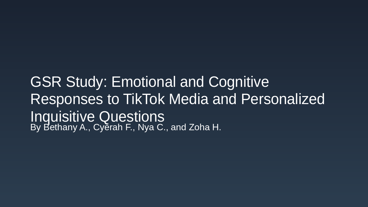 GSR Study: TikTok's Emotional Impact