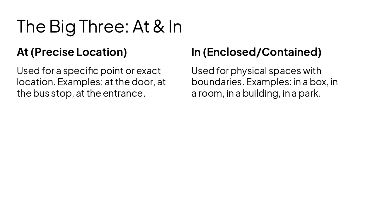 Slide 4 - The Big Three: At & In