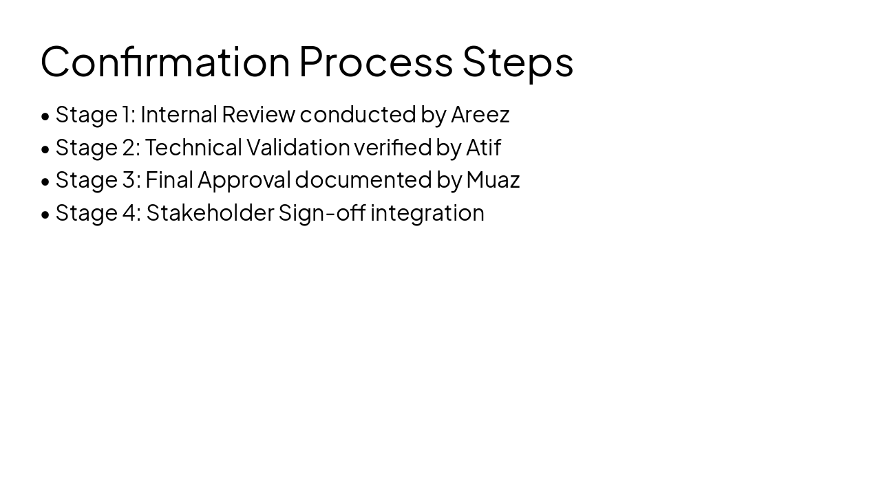 Slide 10 - Confirmation Process Steps