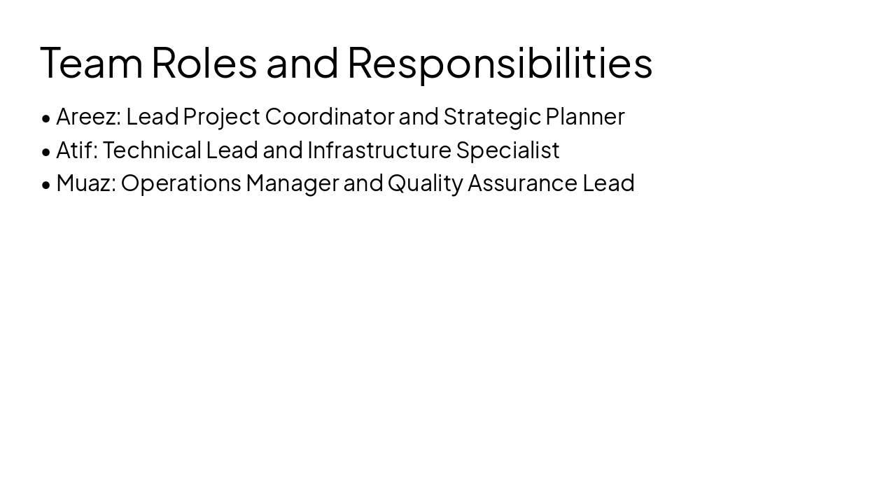 Slide 4 - Team Roles and Responsibilities