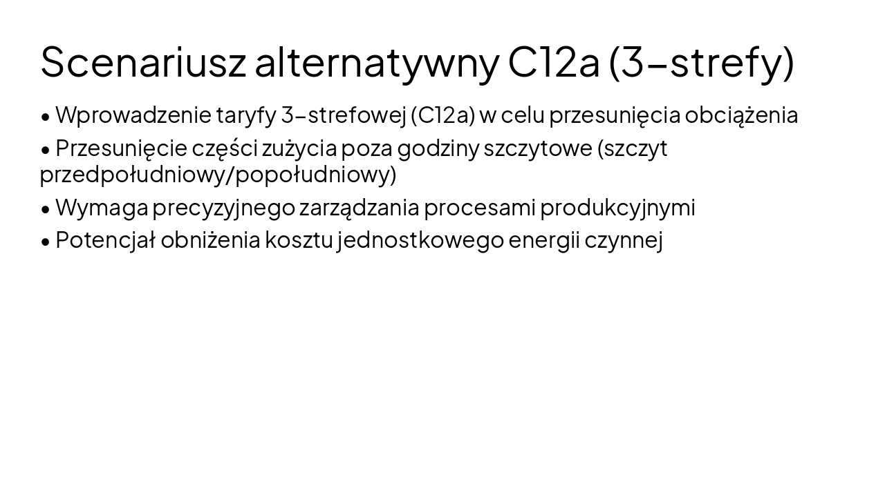 Slide 5 - Scenariusz alternatywny C12a (3-strefy)