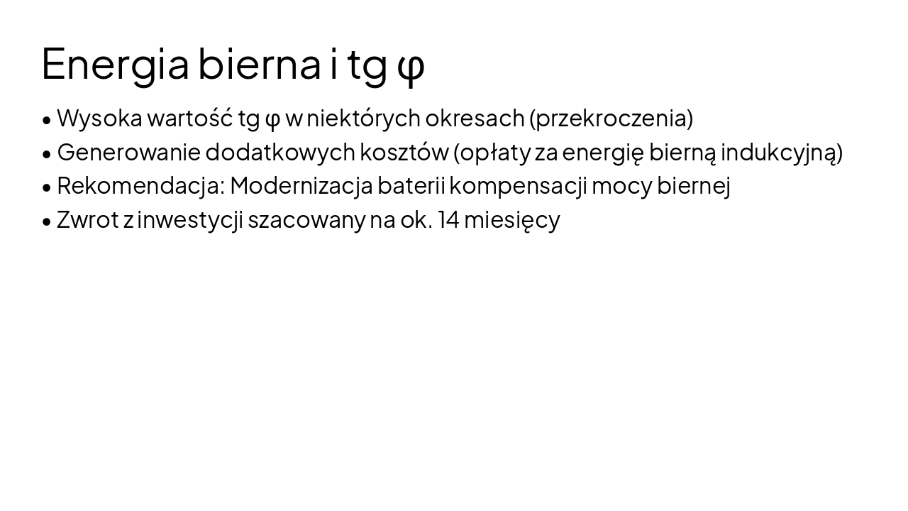 Slide 10 - Energia bierna i tg φ