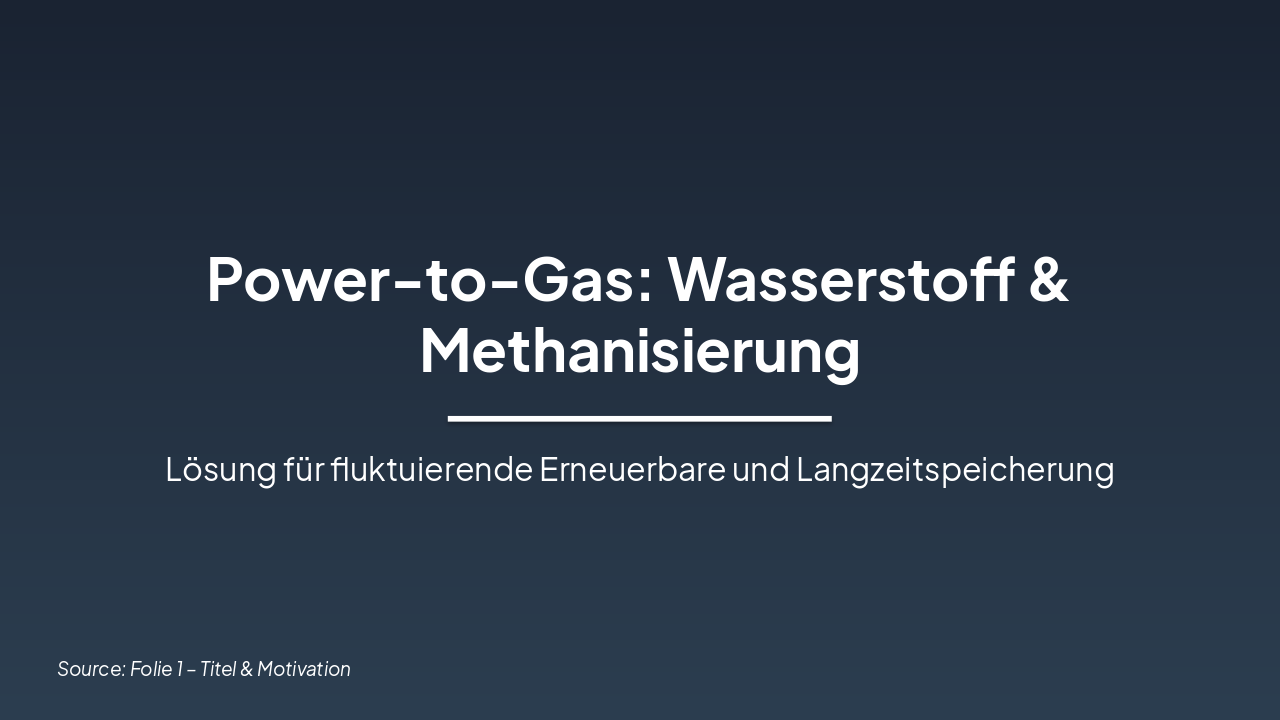 Power-to-Gas: H₂ & Methanisierung