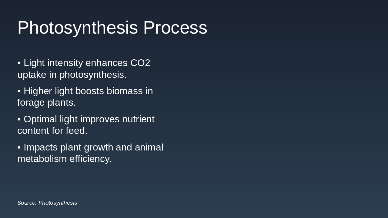 Slide 10 - Photosynthesis Process