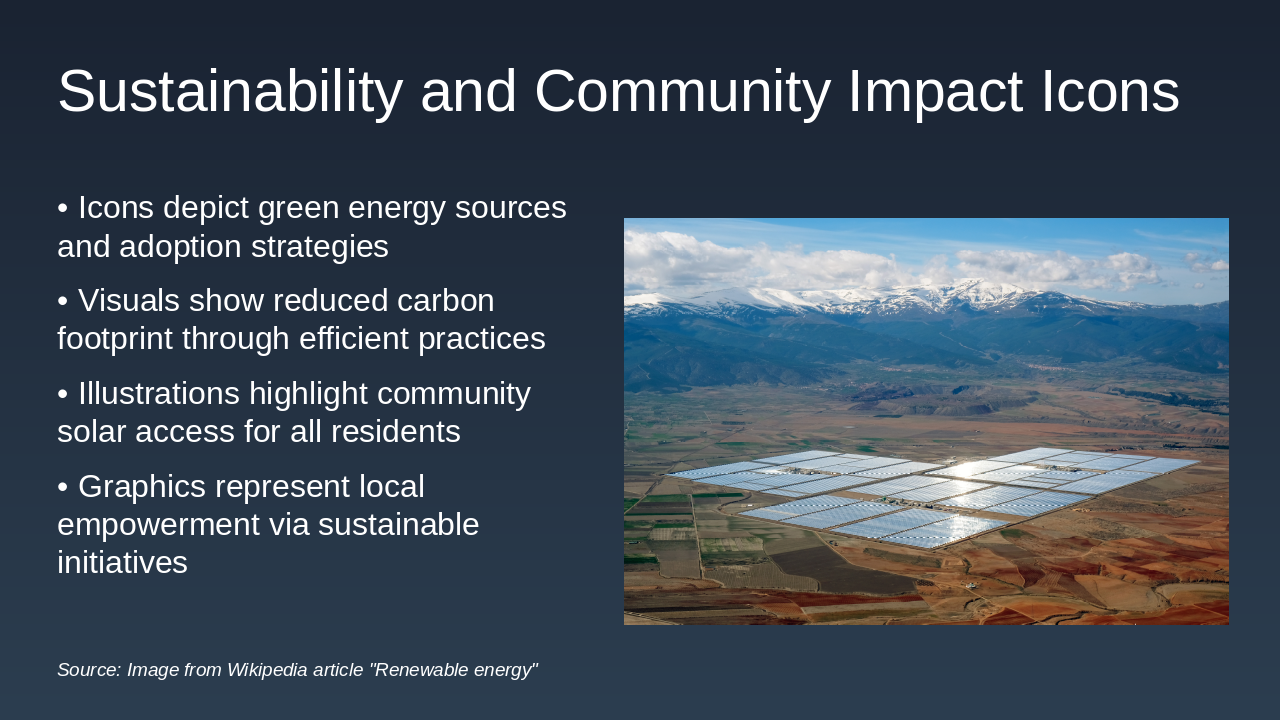 Slide 11 - Sustainability and Community Impact Icons