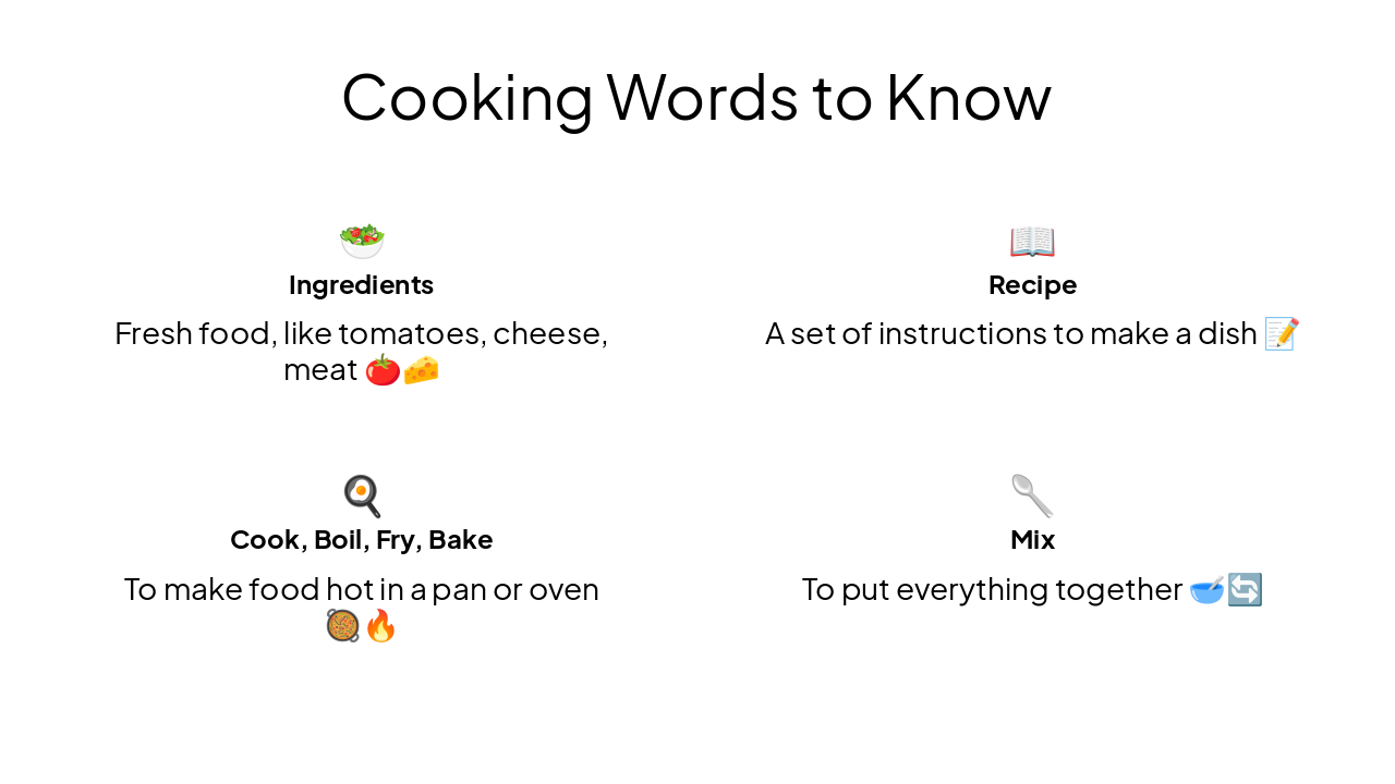 Slide 7 - Cooking Words to Know