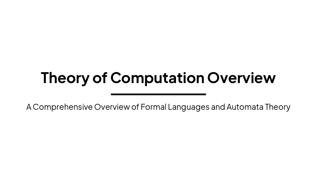 Slide 1 - Theory of Computation Overview