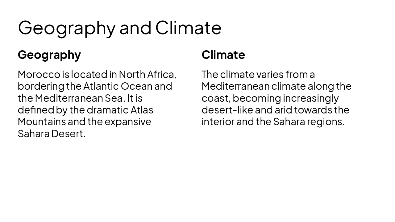 Slide 4 - Geography and Climate