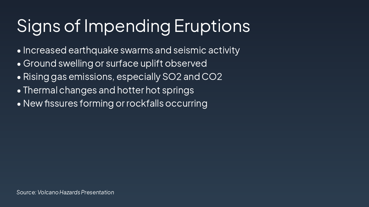Slide 4 - Signs of Impending Eruptions