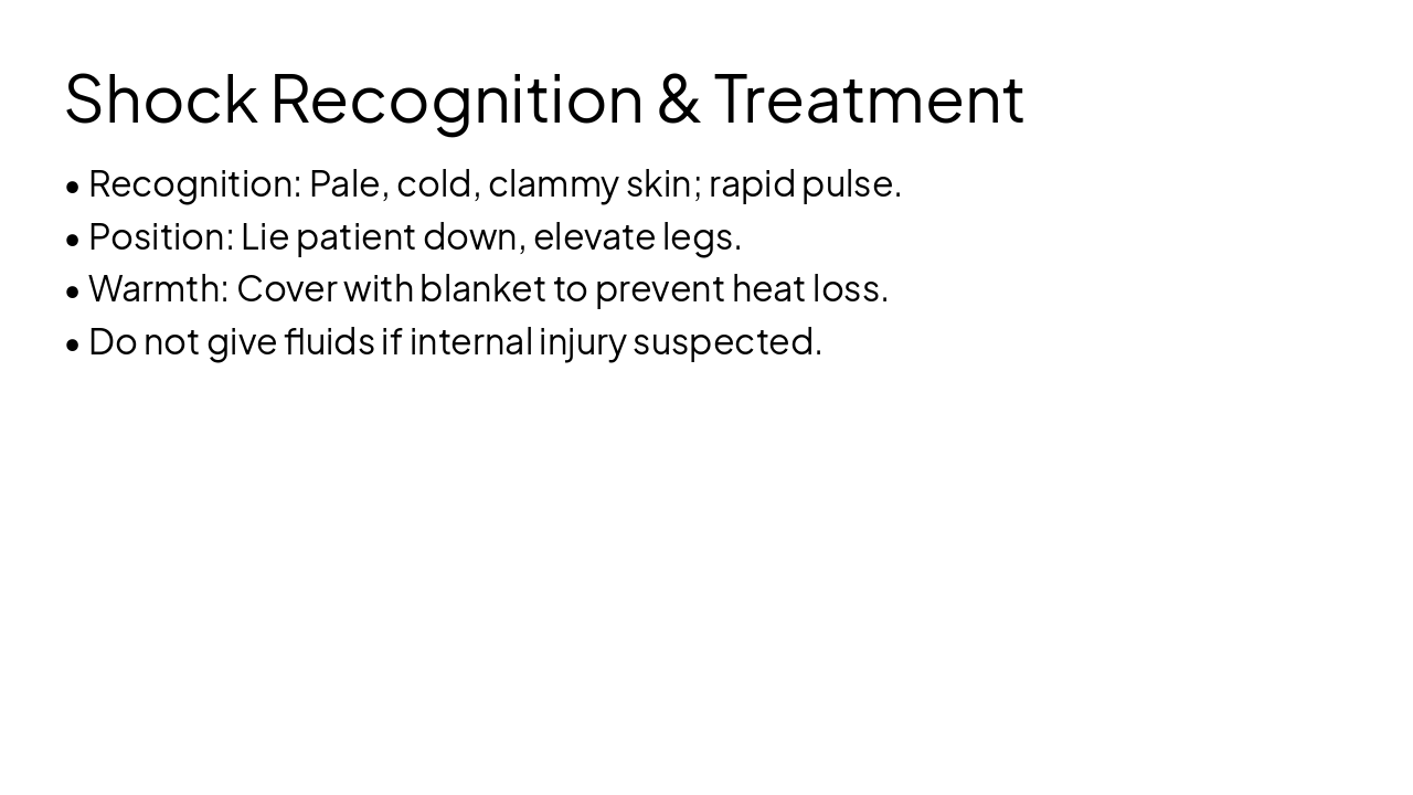 Slide 13 - Shock Recognition & Treatment
