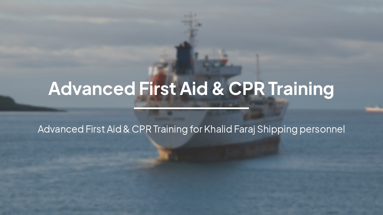 Advanced First Aid & CPR Training for Maritime Industry