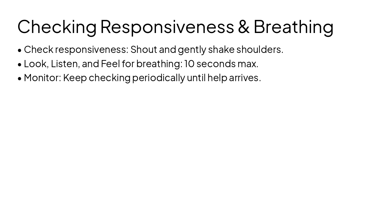 Slide 8 - Checking Responsiveness & Breathing