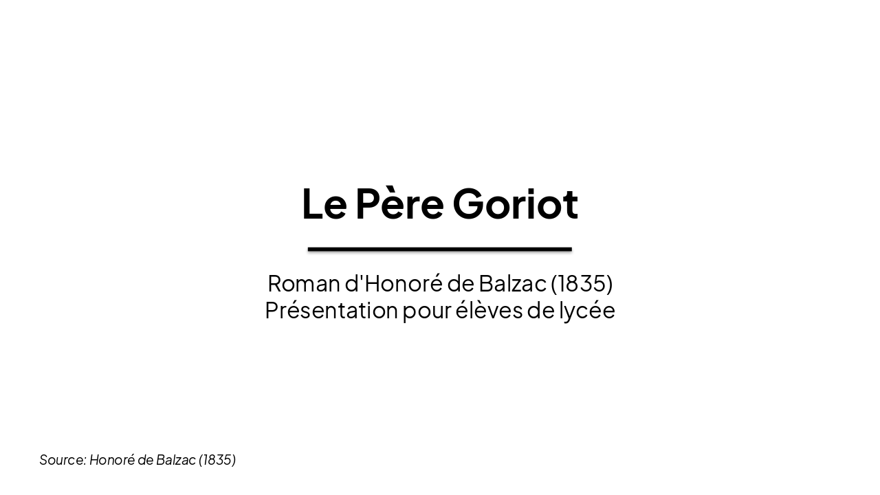 Le Père Goriot : Amour, Argent, Société