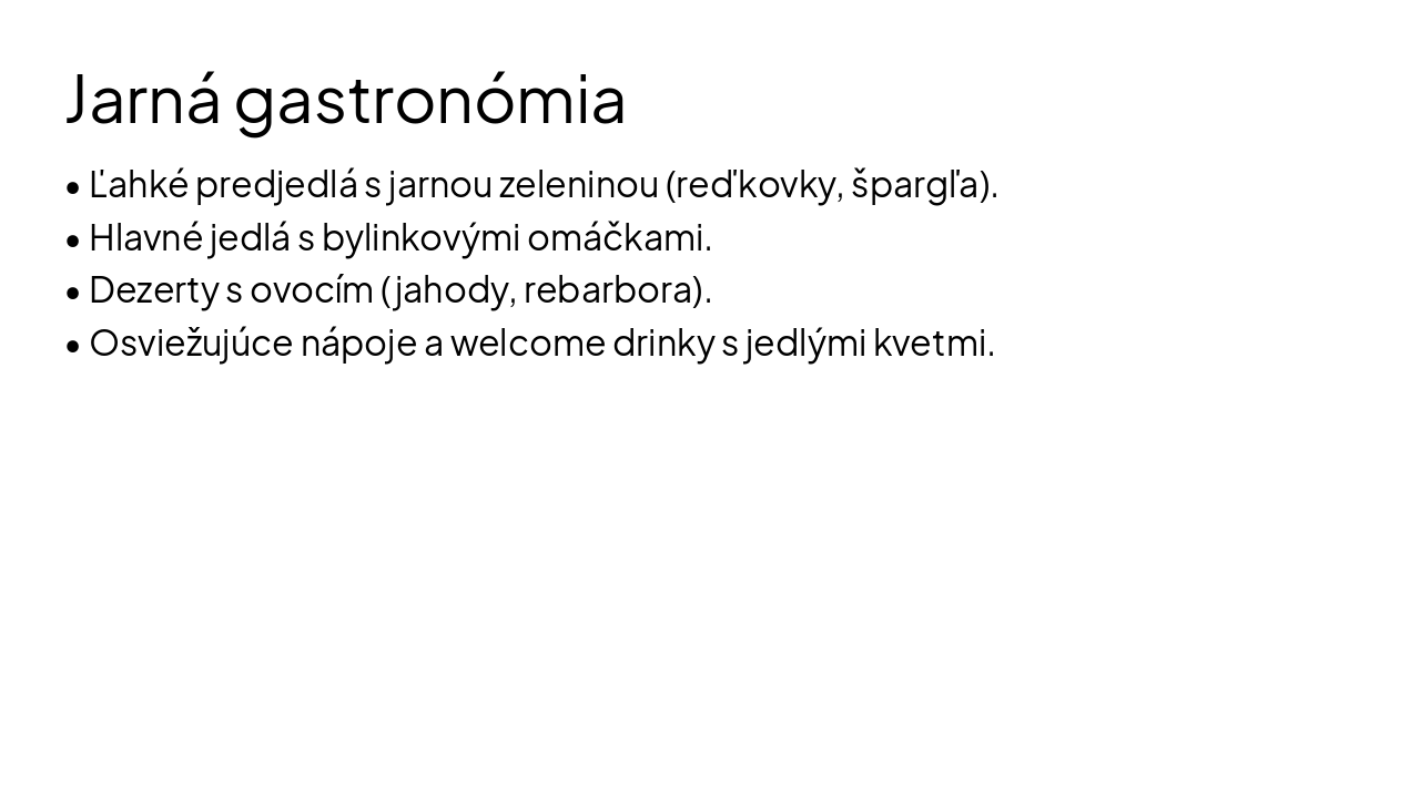 Slide 10 - Jarná gastronómia