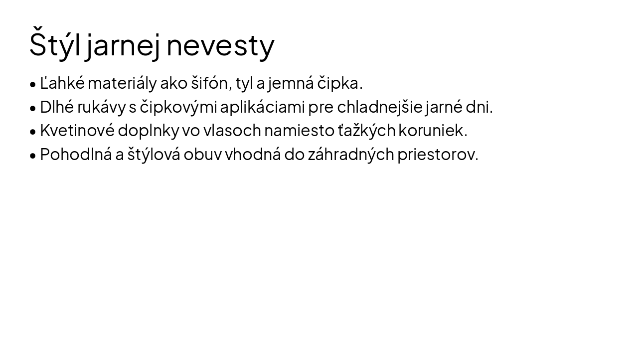 Slide 8 - Štýl jarnej nevesty