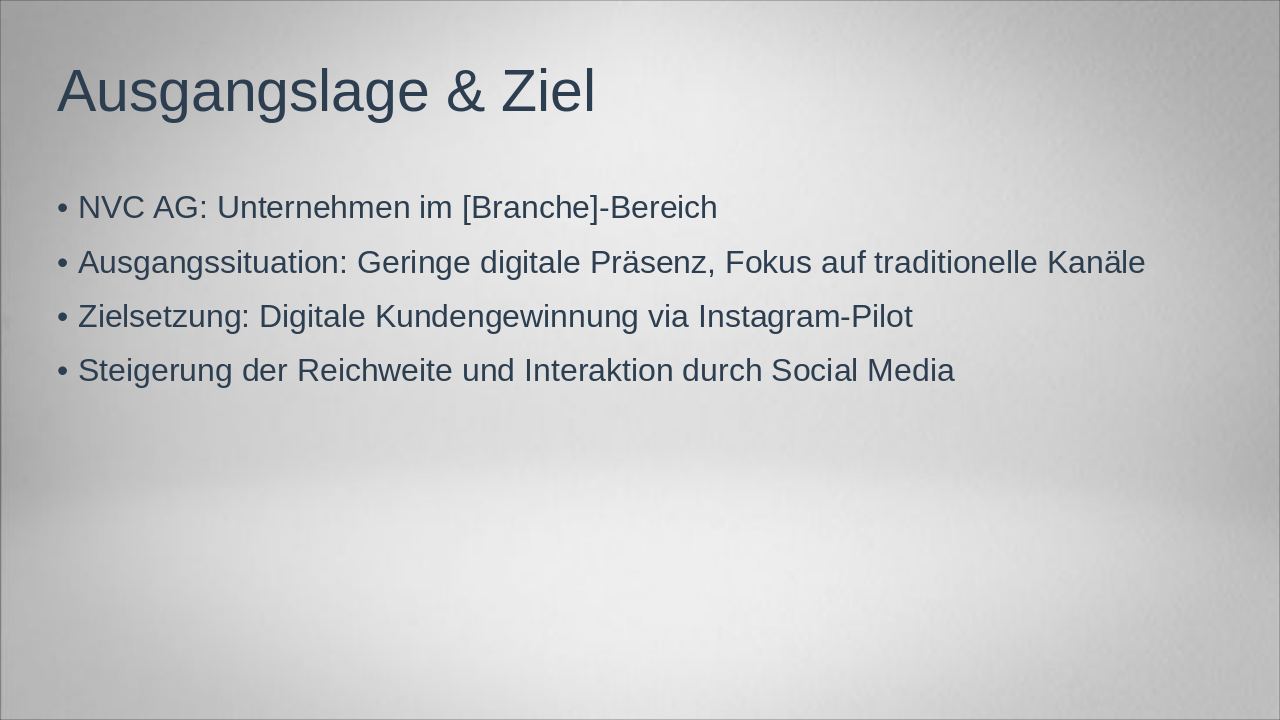 Slide 2 - Ausgangslage & Ziel