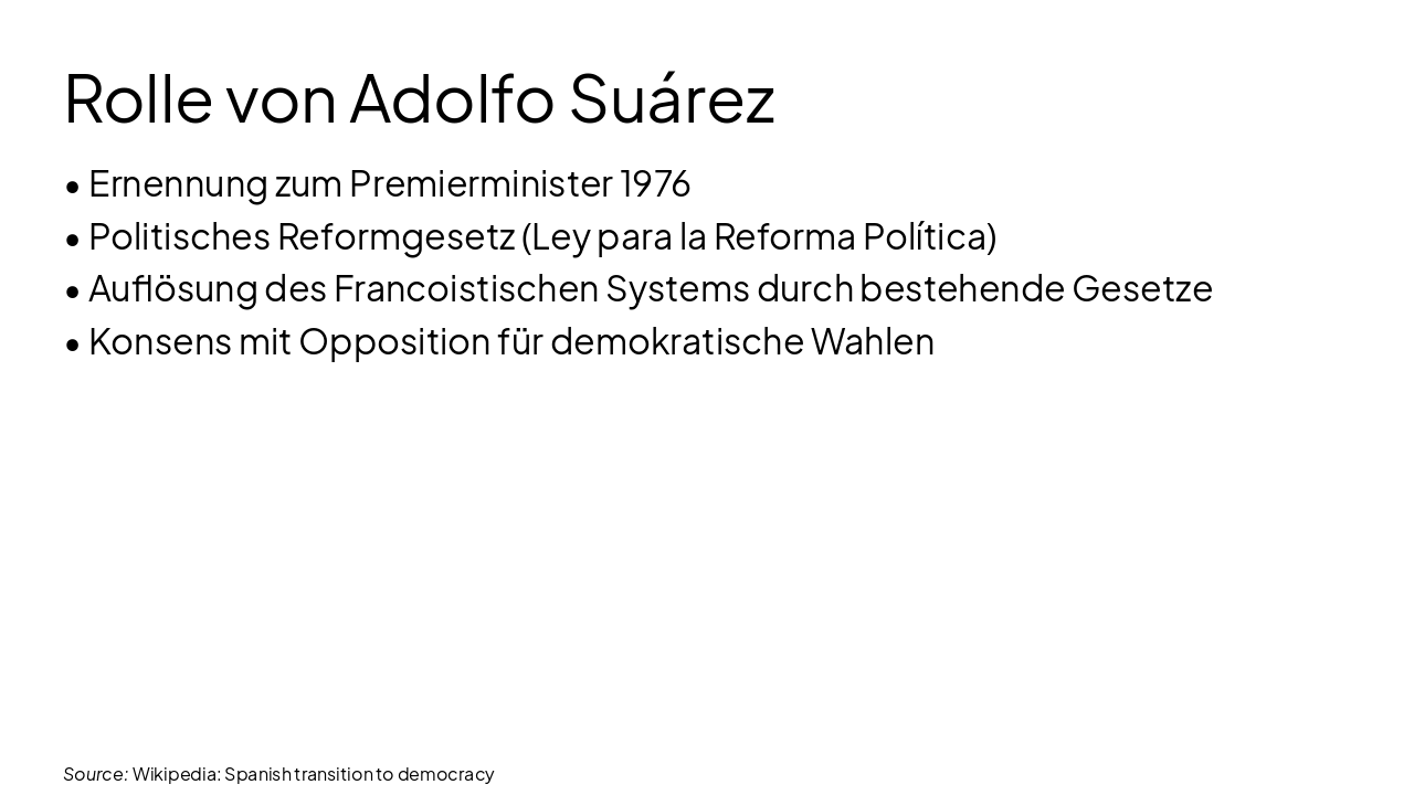 Slide 7 - Rolle von Adolfo Suárez