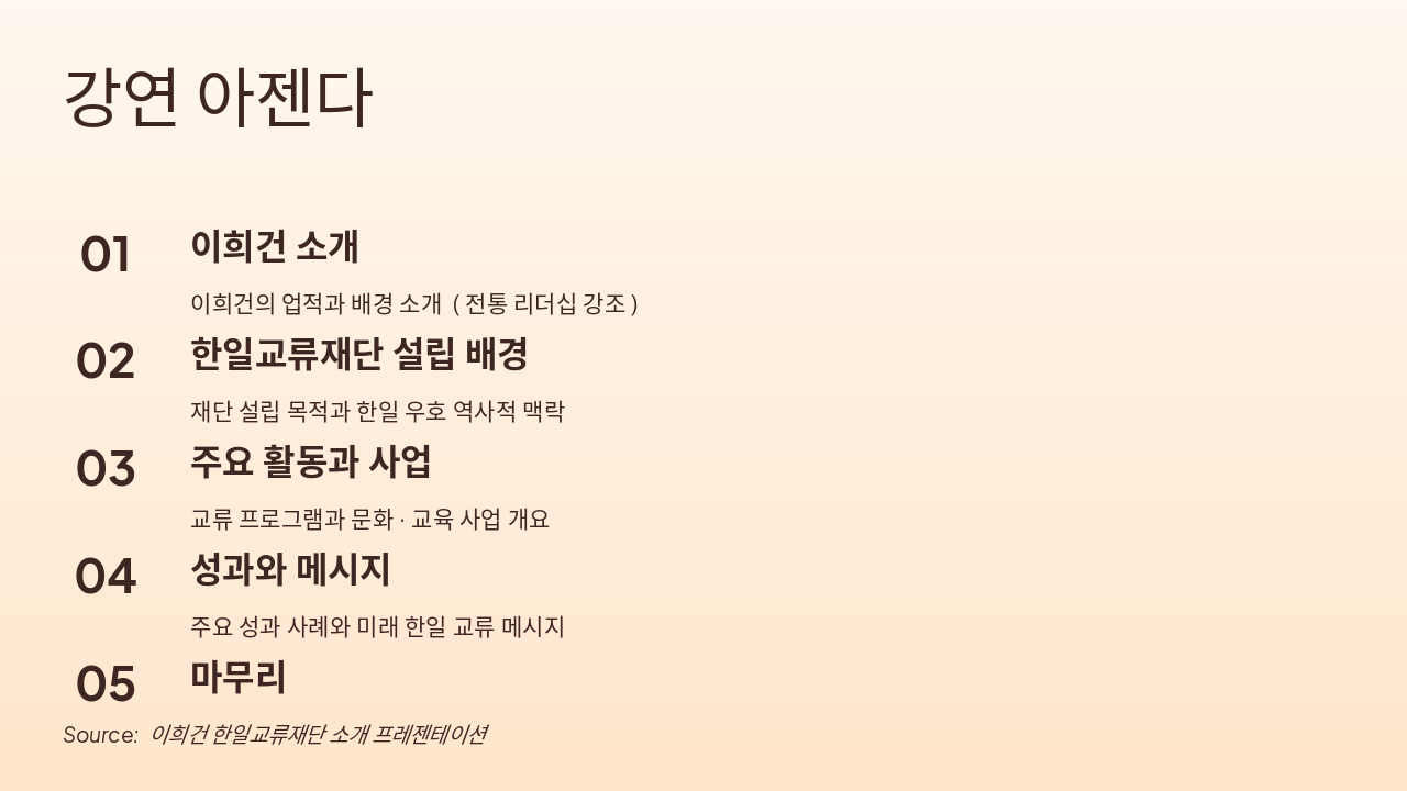Slide 2 - 강연 아젠다