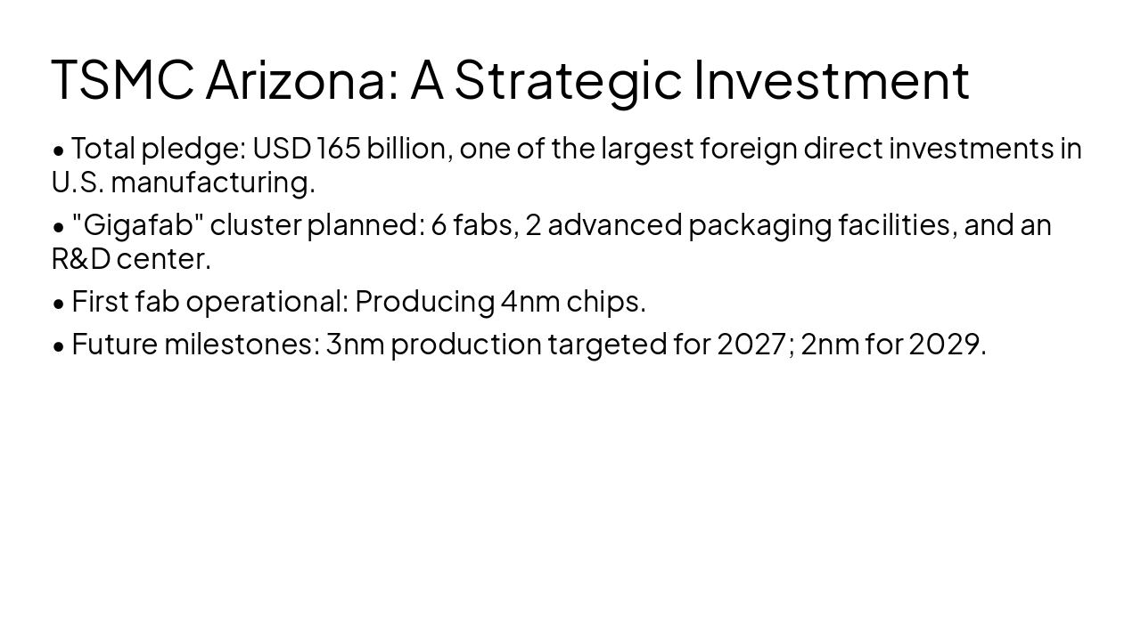 Slide 11 - TSMC Arizona: A Strategic Investment