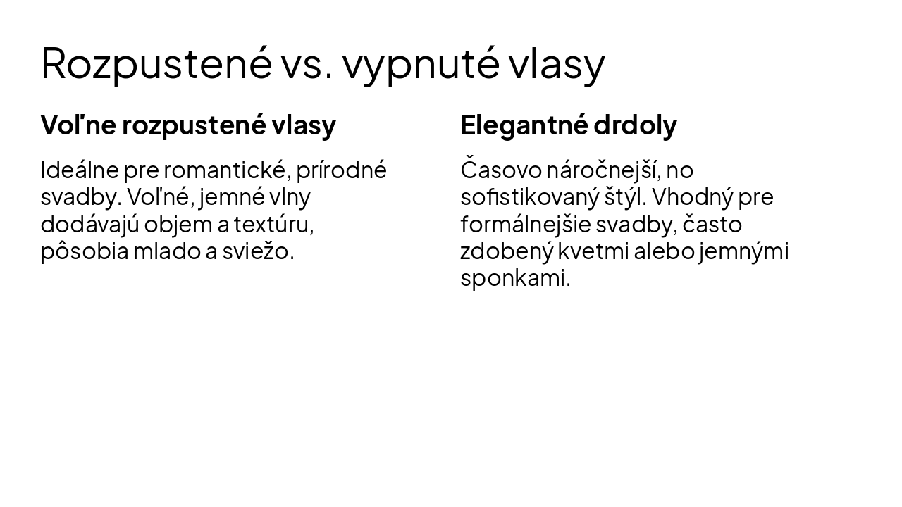 Slide 8 - Rozpustené vs. vypnuté vlasy