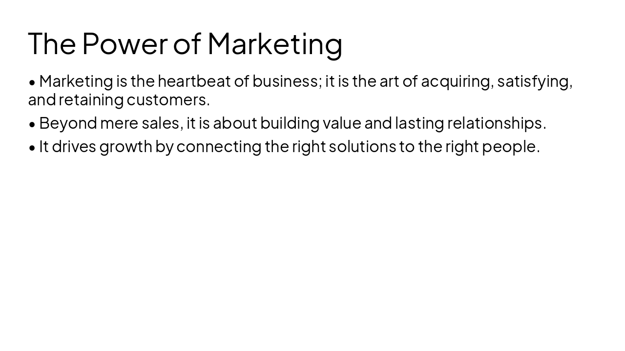Slide 3 - The Power of Marketing