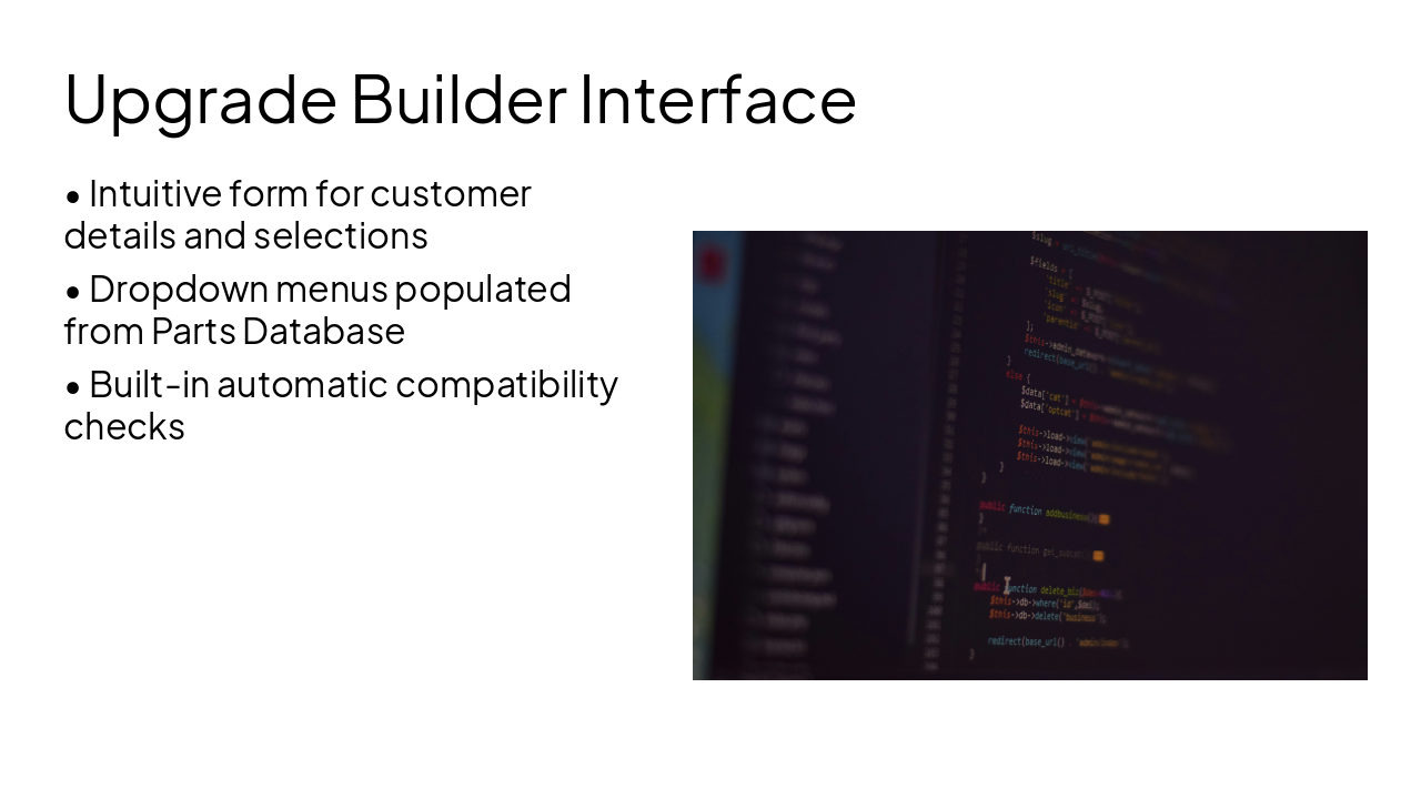 Slide 5 - Upgrade Builder Interface