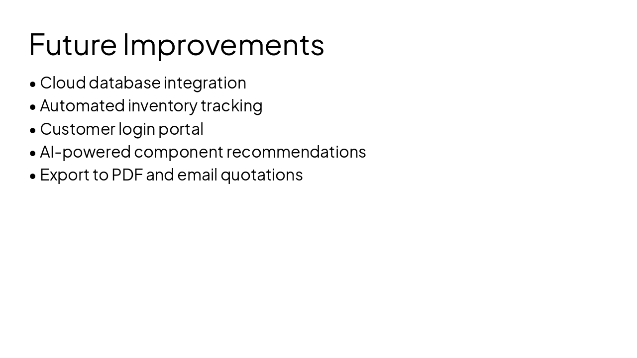 Slide 11 - Future Improvements