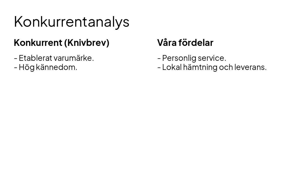 Slide 13 - Konkurrentanalys