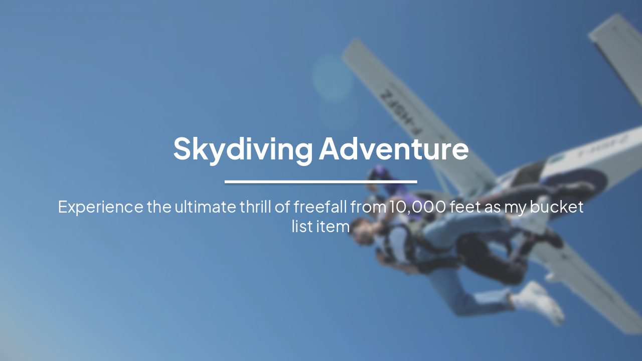 Slide 1 - Skydiving Adventure