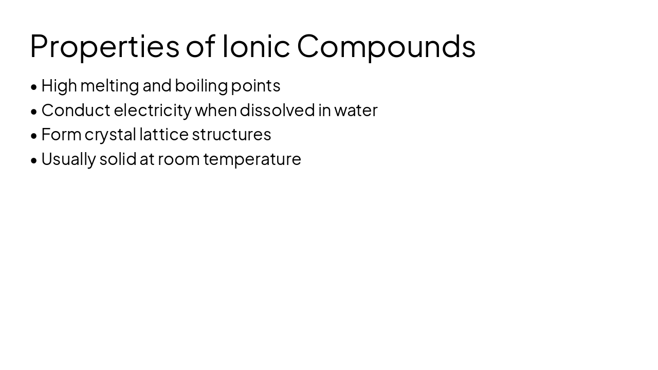 Slide 7 - Properties of Ionic Compounds
