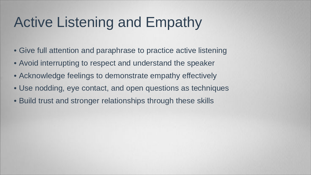 Slide 5 - Active Listening and Empathy