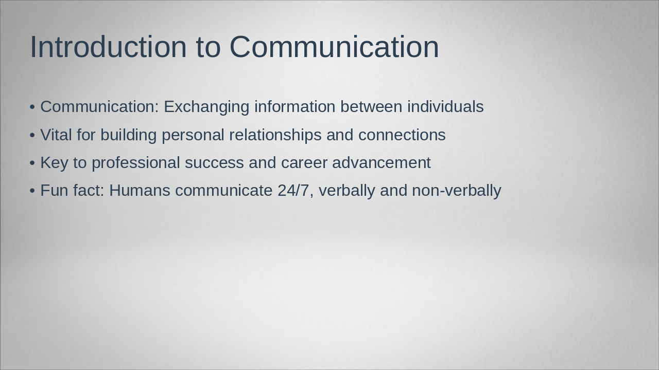Slide 2 - Introduction to Communication