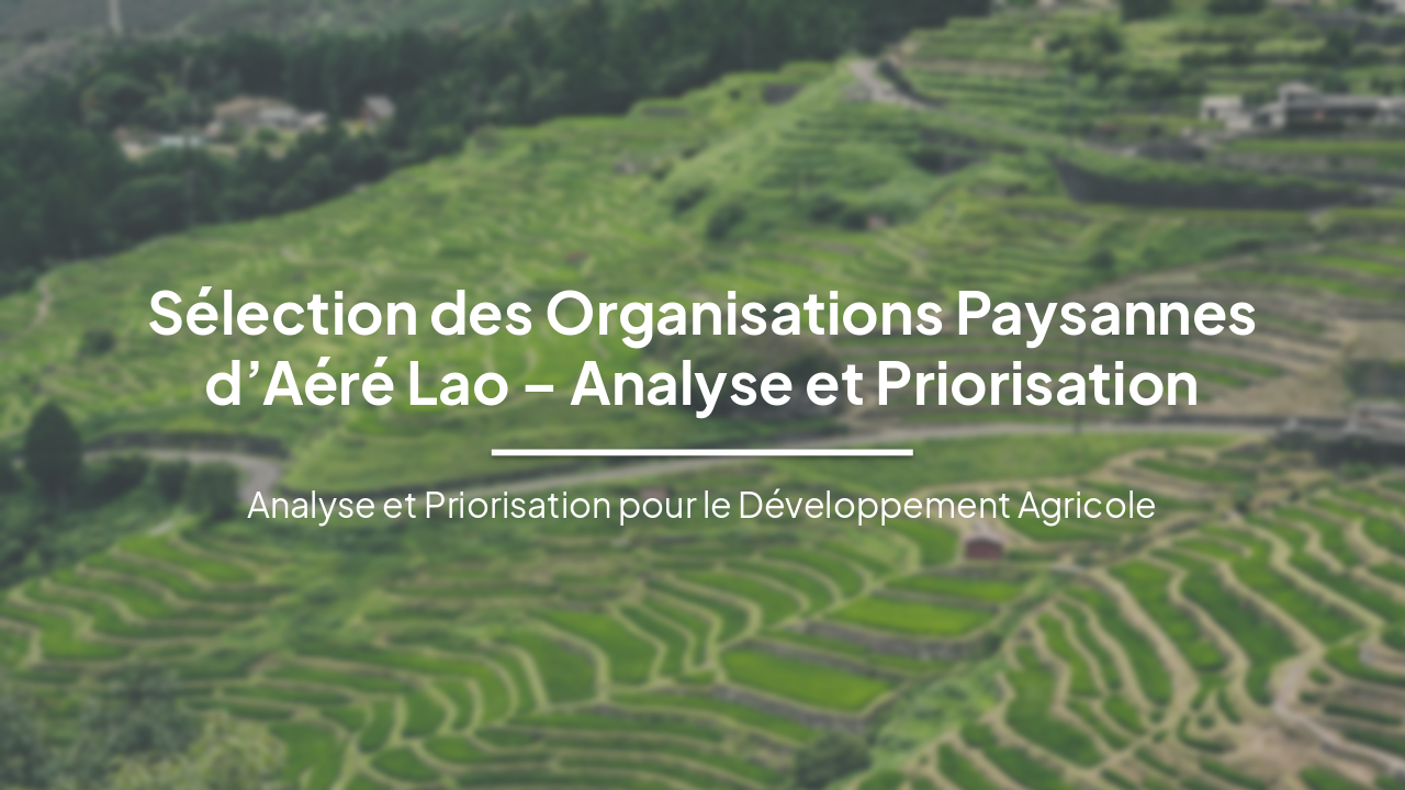 Sélection et Priorisation des OP d’Aéré Lao