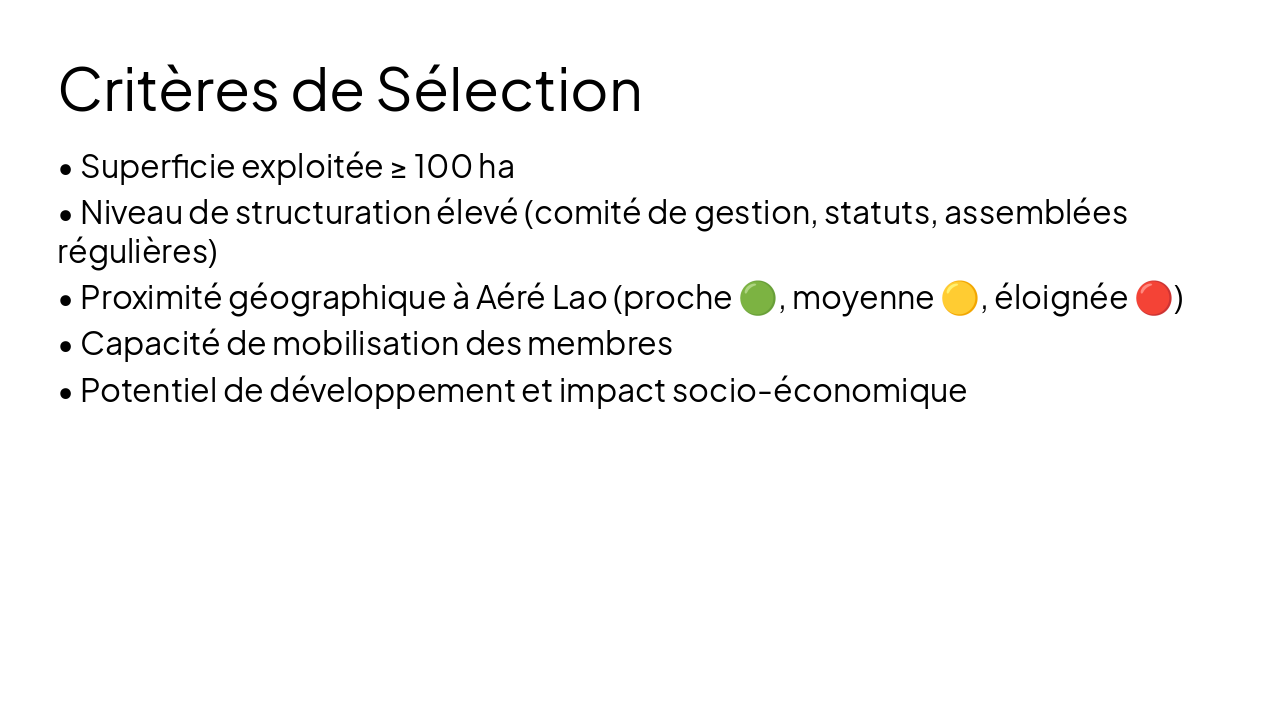 Slide 3 - Critères de Sélection