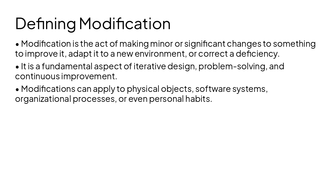 Slide 3 - Defining Modification