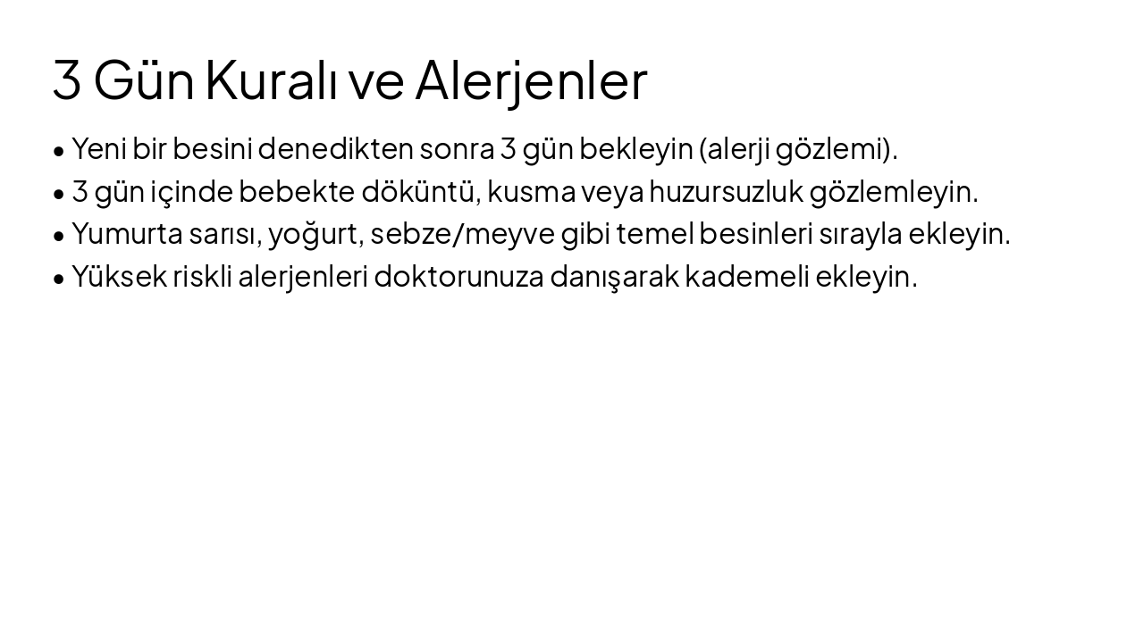 Slide 6 - 3 Gün Kuralı ve Alerjenler