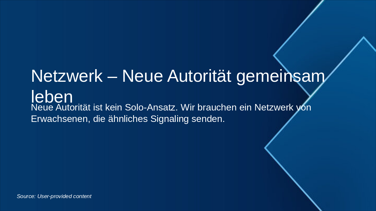 Slide 1 - Netzwerk – Neue Autorität gemeinsam leben