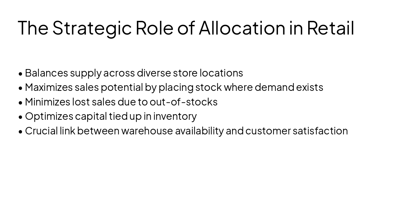 Slide 2 - The Strategic Role of Allocation in Retail