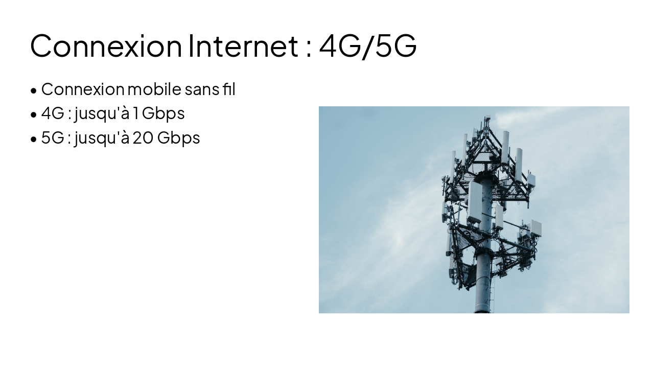 Slide 4 - Connexion Internet : 4G/5G