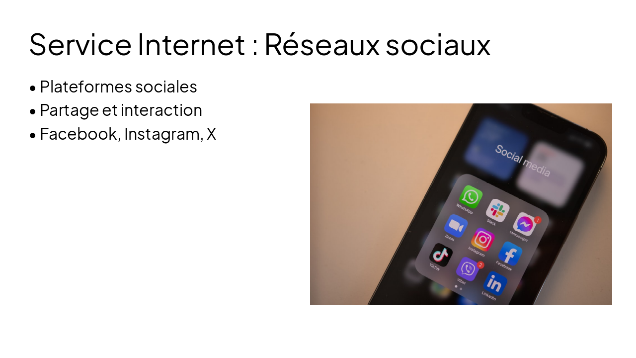 Slide 12 - Service Internet : Réseaux sociaux