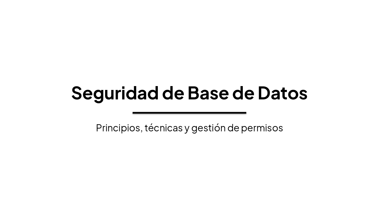 Slide 1 - Seguridad de Base de Datos