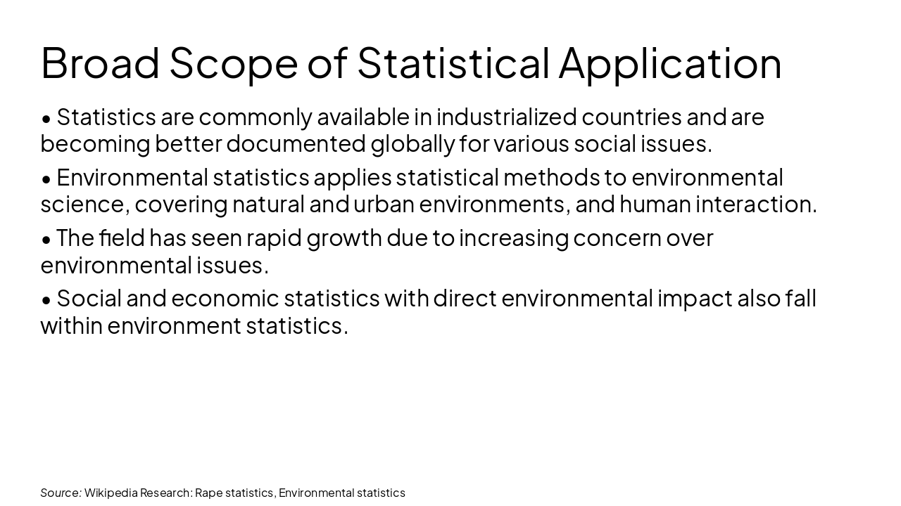Slide 13 - Broad Scope of Statistical Application