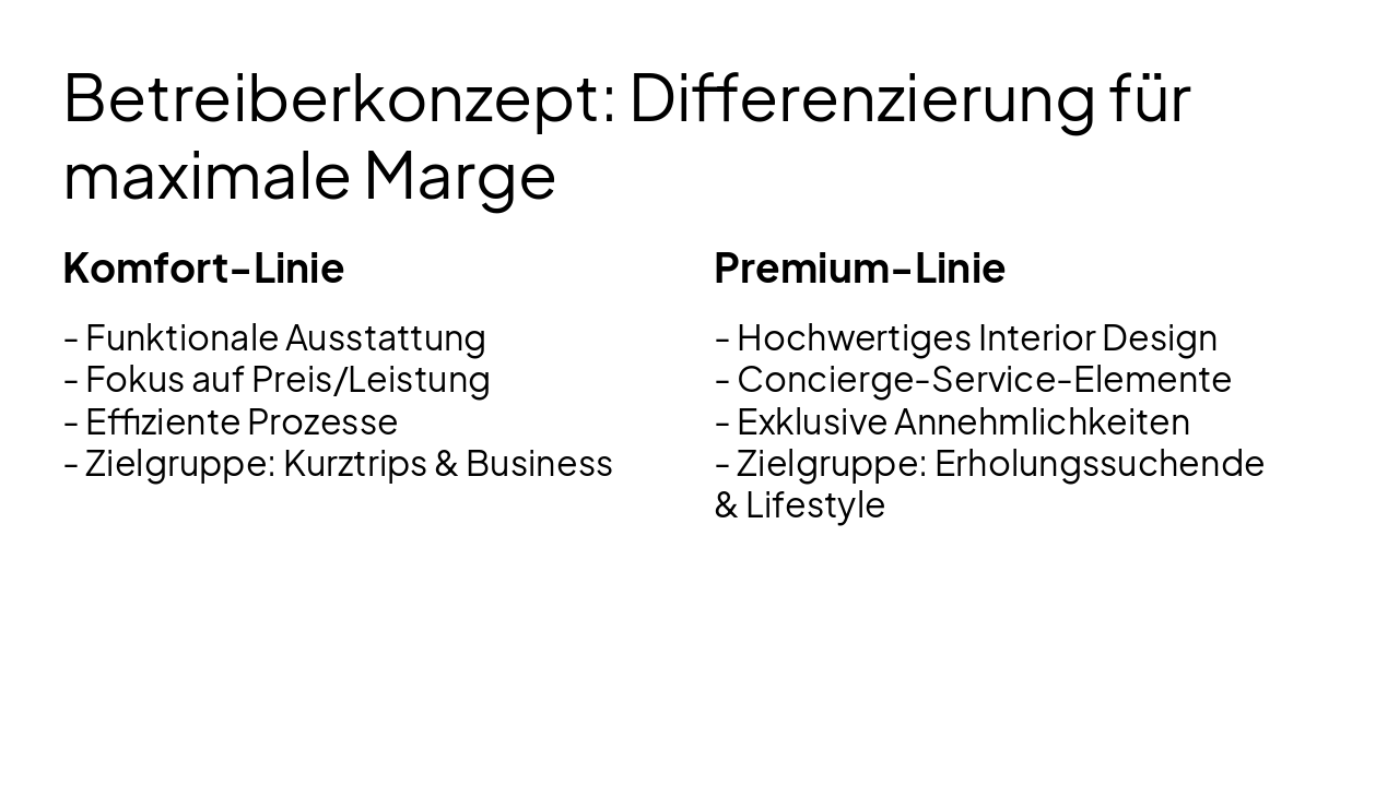 Slide 5 - Betreiberkonzept: Differenzierung für maximale Marge