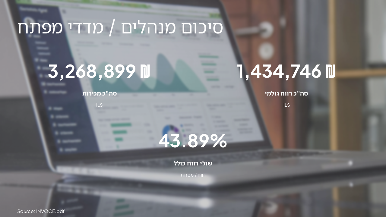 Slide 2 - סיכום מנהלים / מדדי מפתח
