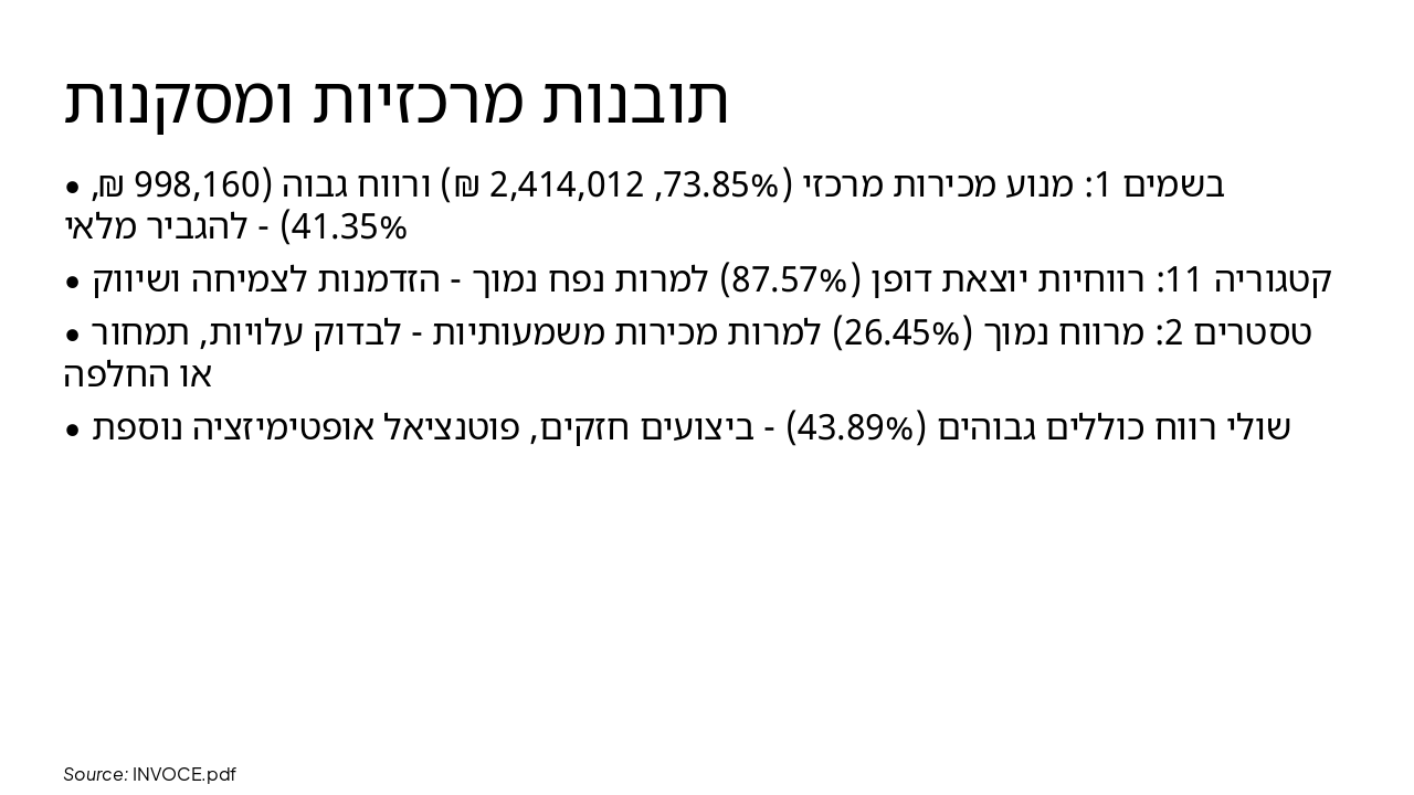 Slide 5 - תובנות מרכזיות ומסקנות