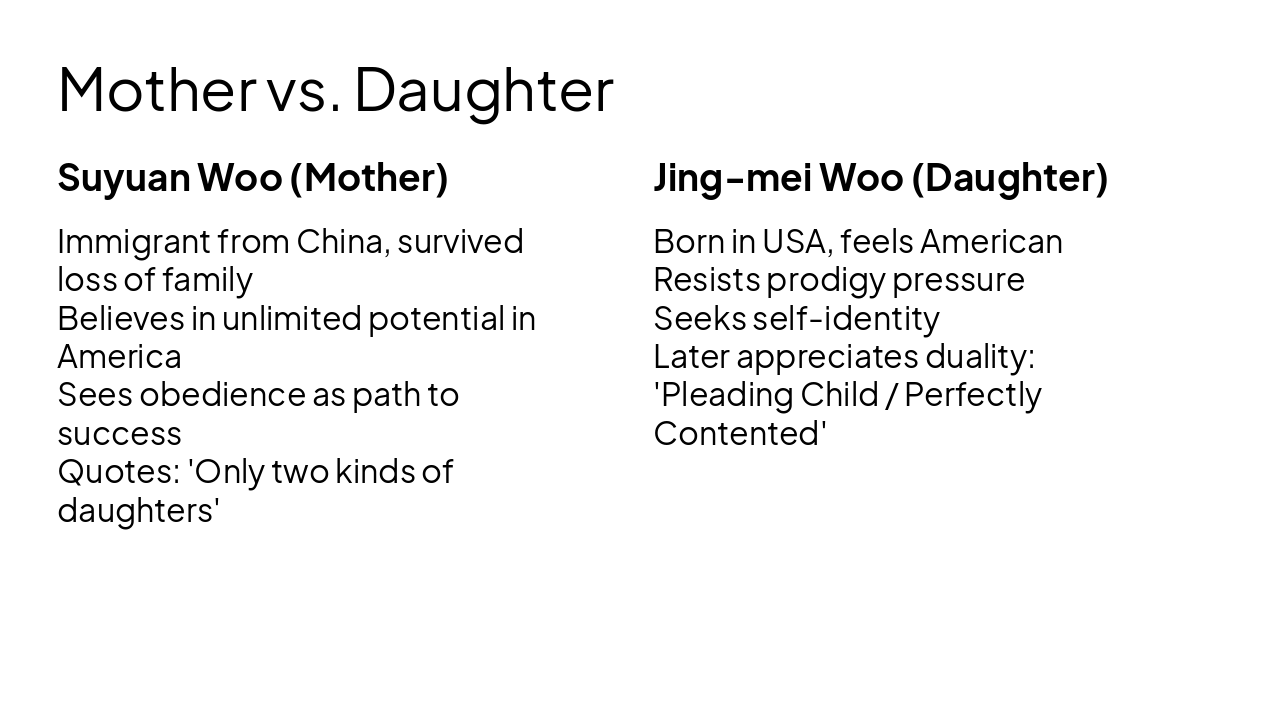 Slide 7 - Mother vs. Daughter